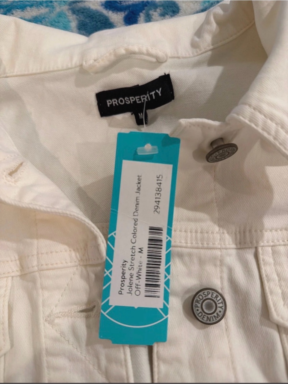 Prosperity Women's Off-White Denim Jacket - Picture 3 of 4
